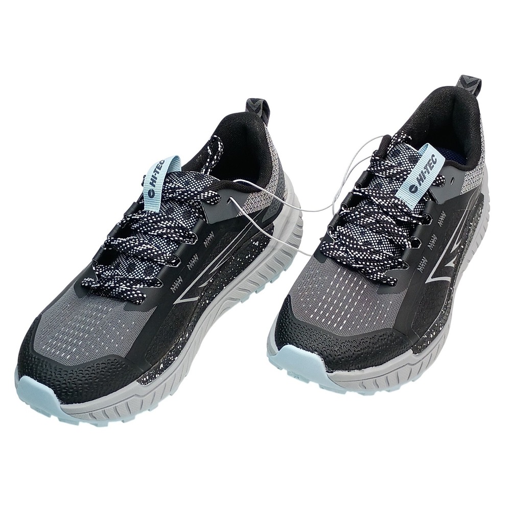 Hi-Tec Trail Running Shoes Women Size 6 Black Microchip Omphalodes Mesh